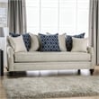 Furniture of America Hollie Transitional Fabric Upholstered Sofa in Ivory