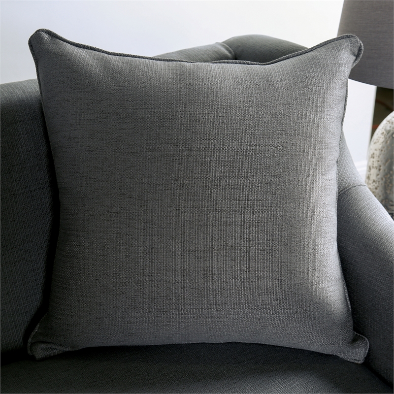 Furniture of America Hollie Transitional Fabric 2-Piece Sofa Set in Gray
