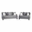 Furniture of America Hollie Transitional Fabric 2-Piece Sofa Set in Gray