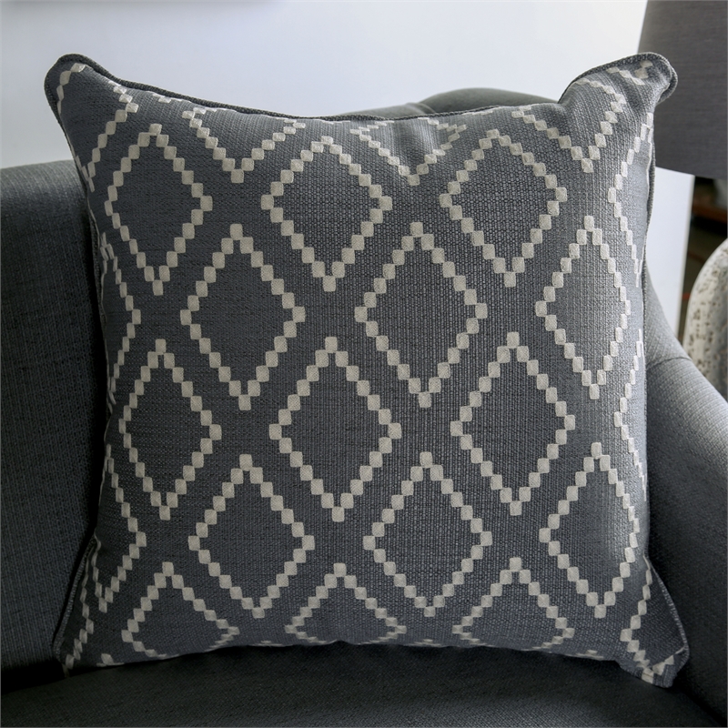 Furniture of America Hollie Transitional Fabric 2-Piece Sofa Set in Gray