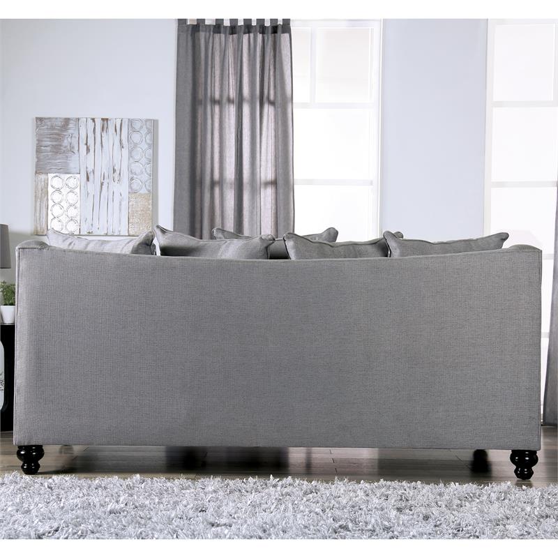 Furniture of America Hollie Fabric Upholstered Loveseat in Gray