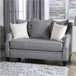 Furniture of America Hollie Fabric Upholstered Loveseat in Gray