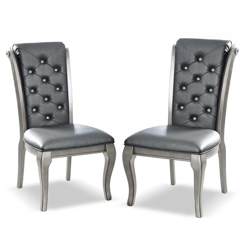 Furniture of America Bethlehem Wood 5-Piece Dining Table Set in Champagne & Gray