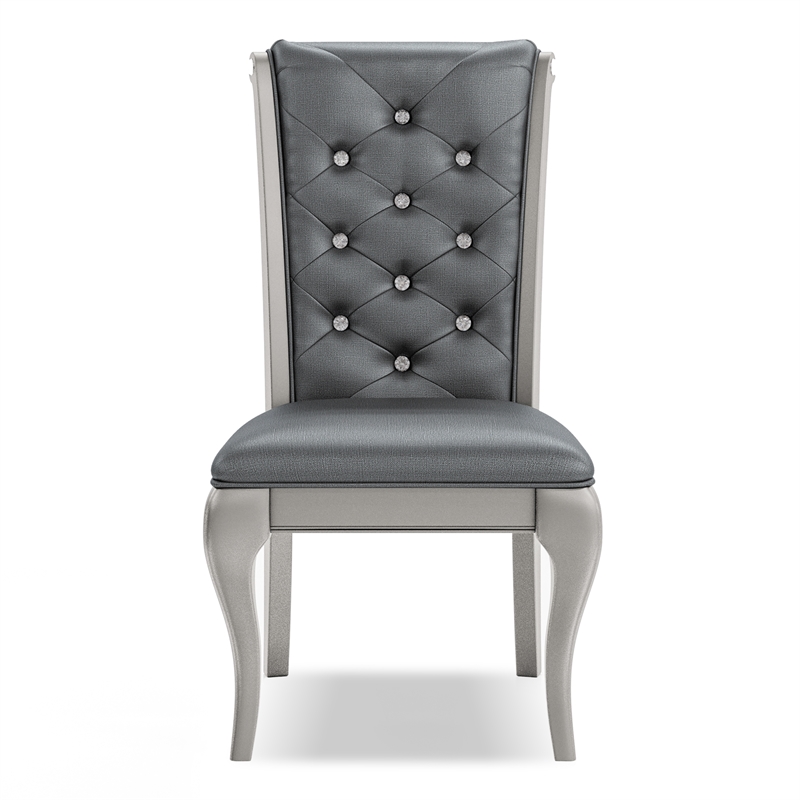 Furniture of America Bethlehem Wood 5-Piece Dining Table Set in Champagne & Gray