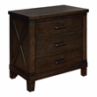 FOA Andrew 2pc Dark Walnut Solid Wood Bedroom Set - King + Nightstand