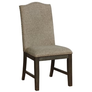 furniture of america lemieux fabric nailhead side chair in espresso (set of 2)