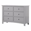 Furniture of America Dimanche Solid Wood 6-Drawer Double Dresser in Gray