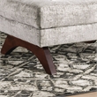 Furniture of America Ardrie Transitional Crescent Wooden Feet Ottoman in Gray