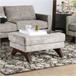 Furniture of America Ardrie Transitional Crescent Wooden Feet Ottoman in Gray