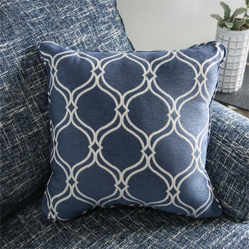 Furniture of America Brummitt Transitional Fabric Armchair in Blue