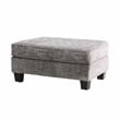 Furniture of America Brummitt Transitional Fabric Upholstered Ottoman in Gray