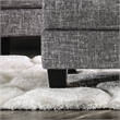 Furniture of America Brummitt Transitional Fabric Upholstered Ottoman in Gray