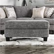 Furniture of America Brummitt Transitional Fabric Upholstered Ottoman in Gray