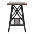 Furniture of America Deonne Wood Counter Height Table in Medium Oak and Black