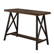 Furniture of America Deonne Wood Counter Height Table in Medium Oak and Black