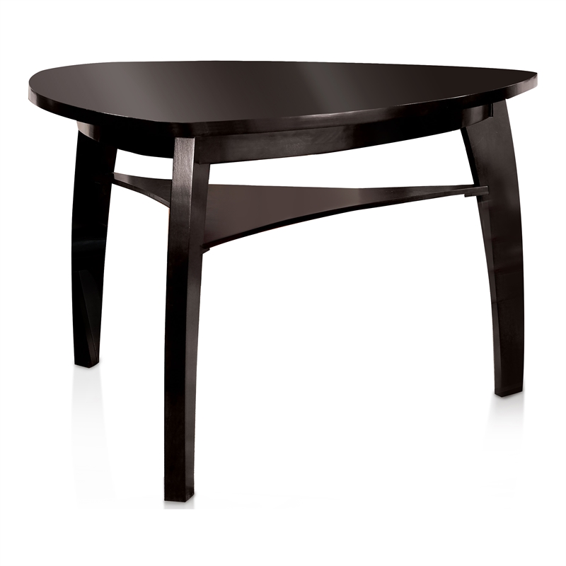 Furniture of America Omura Faux Leather 7-Piece Counter Table Set in Black