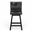 Furniture of America Omura Faux Leather 7-Piece Counter Table Set in Black