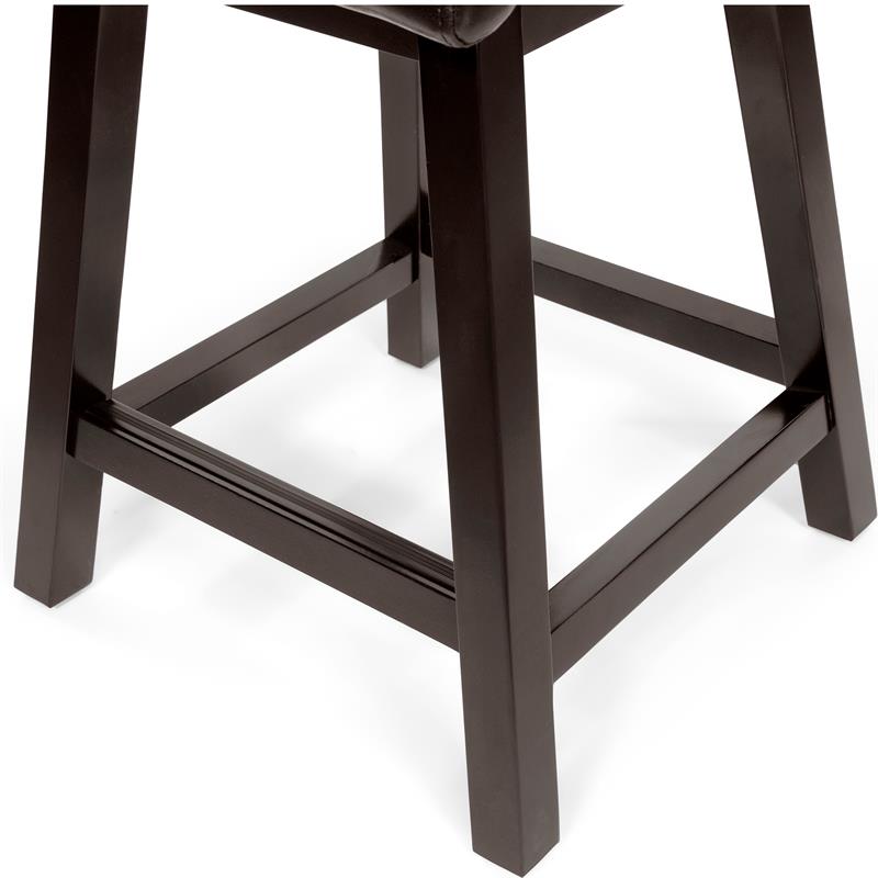 Furniture of America Omura Faux Leather 7-Piece Counter Table Set in Black