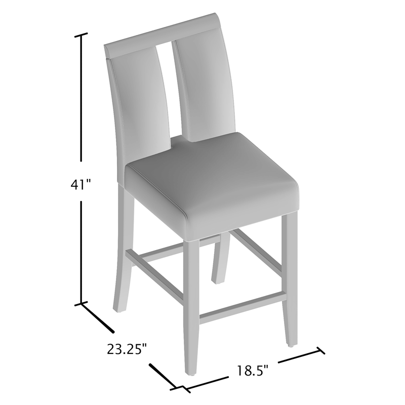 Furniture of America Jalen Wood 5-Piece LED Counter Table Set in Black