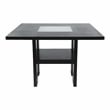 Furniture of America Jalen Wood 5-Piece LED Counter Table Set in Black