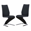 Furniture of America Verdell Faux Leather Dining Chair in Black (Set of 2)