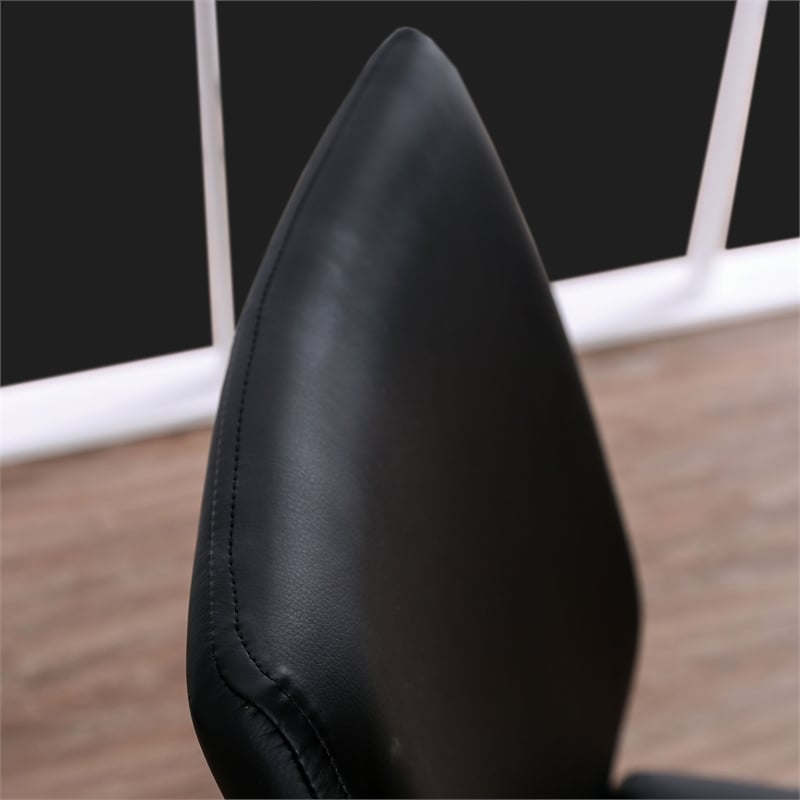 Furniture of America Verdell Faux Leather Dining Chair in Black (Set of 2)
