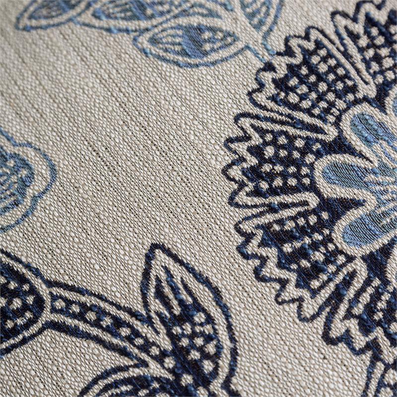 Furniture of America Calistoga Fabric Rolled Arms Floral Chair in Ivory