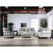 Furniture of America Calistoga Transitional Fabric Rolled Arms Loveseat in Ivory