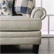 Furniture of America Calistoga Transitional Fabric Rolled Arms Loveseat in Ivory