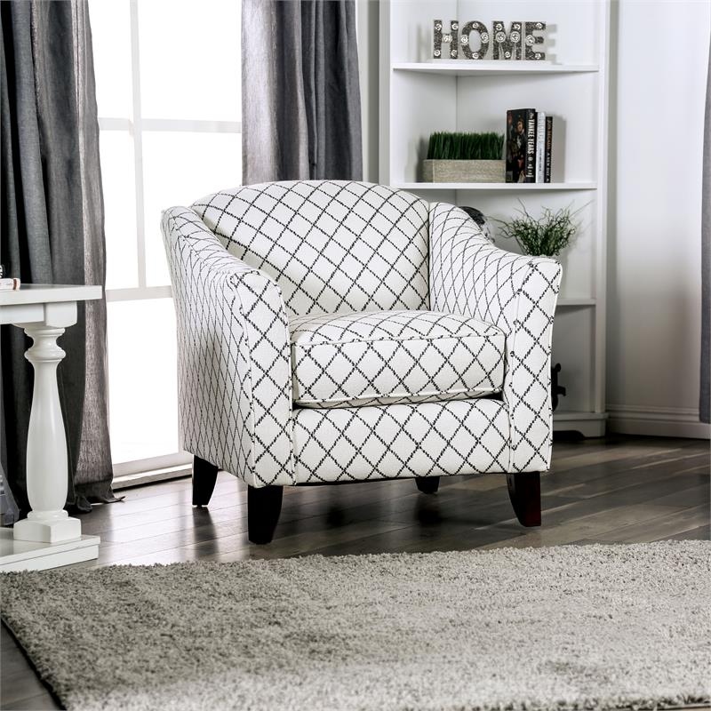 Furniture of America Tammie Transitional Fabric Flared Arms Chair in Bluish Gray