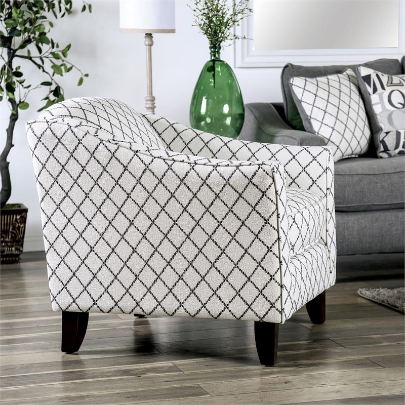 Furniture of America Tammie Transitional Fabric Flared Arms Chair in Bluish Gray