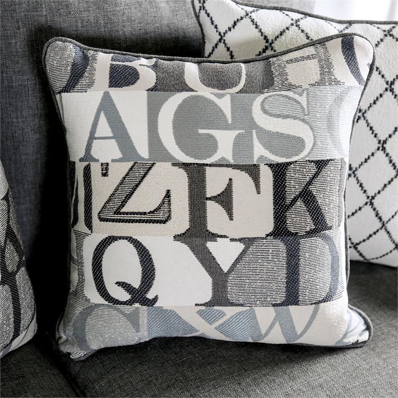 Furniture of America Tammie Transitional Fabric Loveseat in Bluish Gray