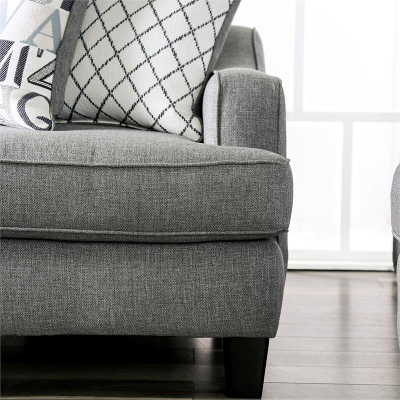 Furniture of America Tammie Transitional Fabric Loveseat in Bluish Gray