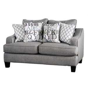 Furniture of America Tammie Transitional Fabric Loveseat in Bluish Gray