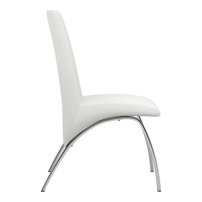 Furniture of America Duell Faux Leather Dining Chair in White (Set of 2)