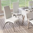 Furniture of America Duell Faux Leather Dining Chair in White (Set of 2)