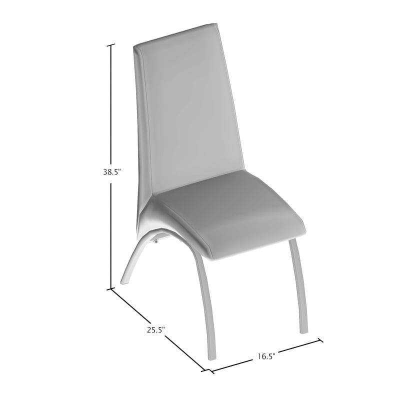 Furniture of America Duell Faux Leather Dining Chair in White (Set of 2)