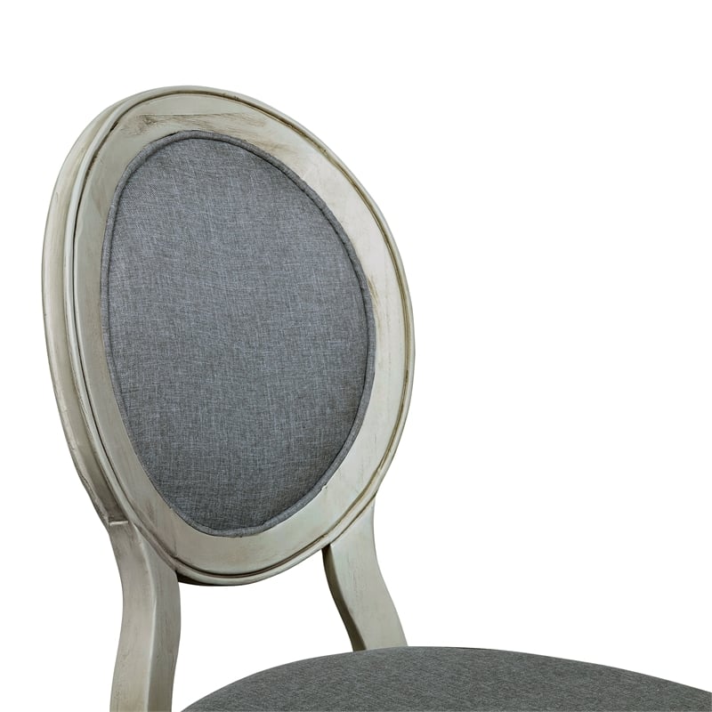 Furniture of America Chlido Fabric Padded Side Chair in White (Set of 2)