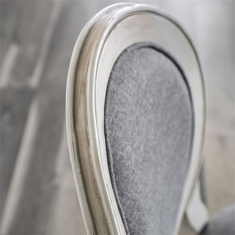 Furniture of America Chlido Fabric Padded Side Chair in White (Set of 2)