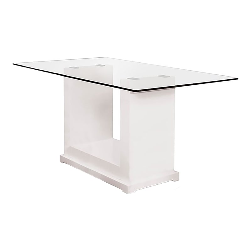 Furniture of America Canta Monica Wood 7-Piece Dining Table Set in White