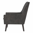 Furniture of America Walsh Mid-Century Faux Leather Tufted Accent Chair in Gray