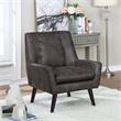 Furniture of America Walsh Mid-Century Faux Leather Tufted Accent Chair in Gray