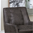 Furniture of America Walsh Mid-Century Faux Leather Tufted Accent Chair in Gray