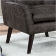 Furniture of America Walsh Mid-Century Faux Leather Tufted Accent Chair in Gray