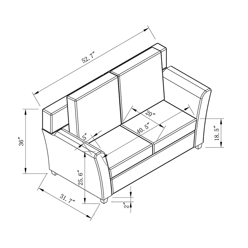 Furniture of America Lillard Fabric Upholstered Loveseat in Cream