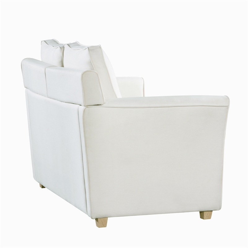 Furniture of America Lillard Fabric Upholstered Loveseat in Cream