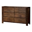Furniture of America Nangetti Cottage Solid Wood 6-Drawer Double Dresser in Oak