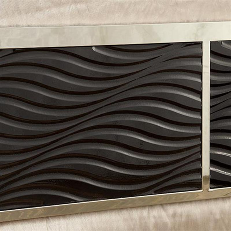 Furniture of America Cepher Wood Cal King Headboard and Footboard in Black