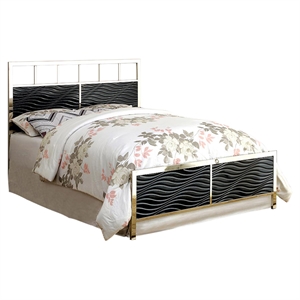 Furniture of America Cepher Wood Cal King Headboard and Footboard in Black