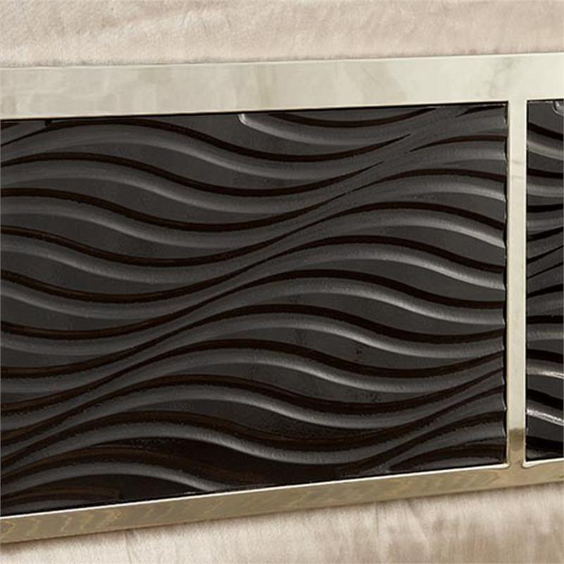 Furniture of America Cepher Wood King Headboard and Footboard in Black